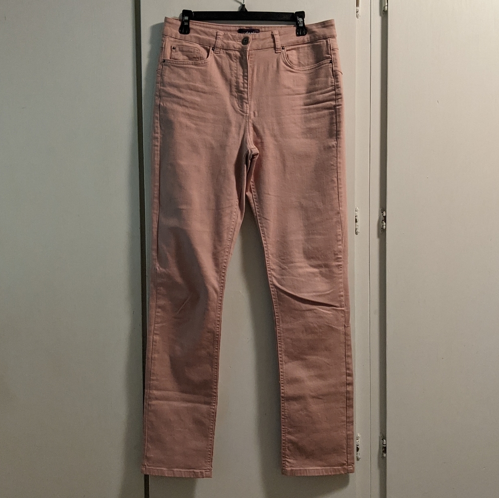 Long Tall Sally Straight Leg Jeans in Dusty Pink, sz 12T - Picture 2 of 6